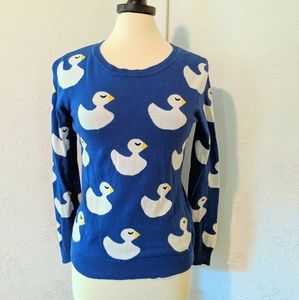 Cotton duck print sweater